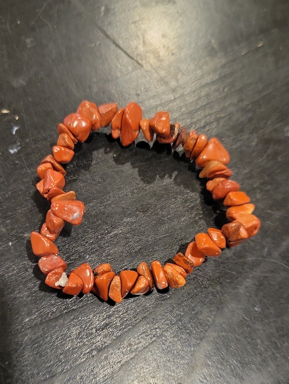 Red Jasper Crystal Chip Bracelet - For Smaller Wrists